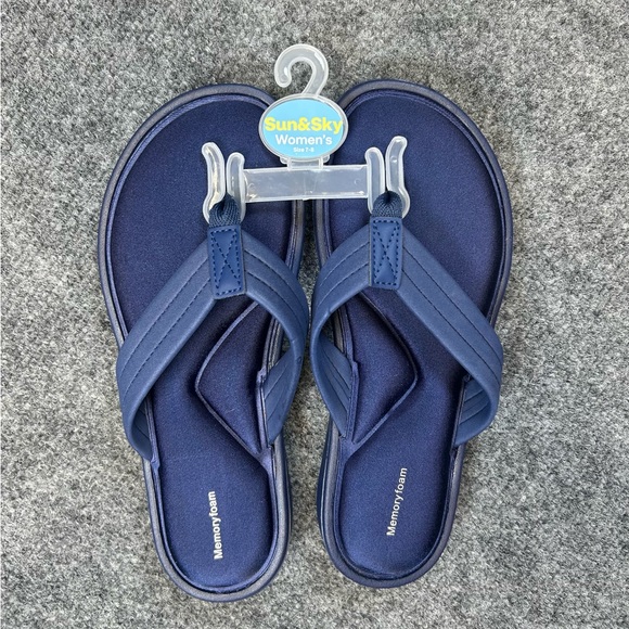 Sun & Sky Women's Navy Sandals - Picture 1 of 2